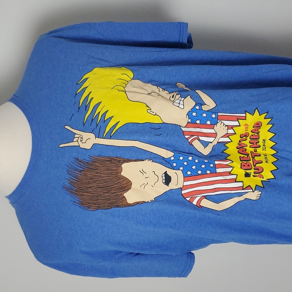 MTV Beavis and Butt-Head blue retro style tee shirt